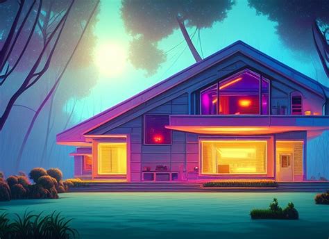 Neon Modern House Ai Generated Artwork Nightcafe Creator