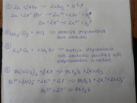 napisz równania reakcji chemicznych w formie cząsteczkowej i jonowej