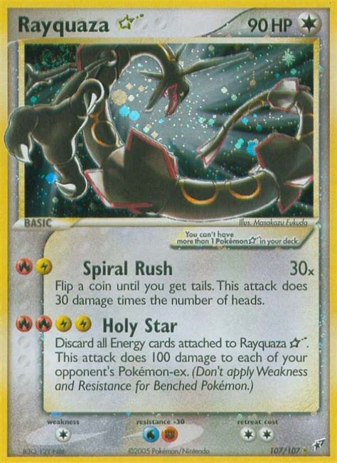 Rayquaza Gold Star 107107 Ex Deoxys Holo Ultra Rare Pokemon Card Near Mint Tcg