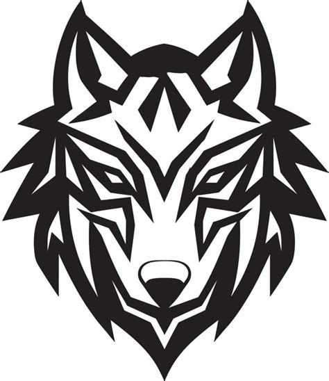 Premium Vector | Mystical black wolf spirit artwork