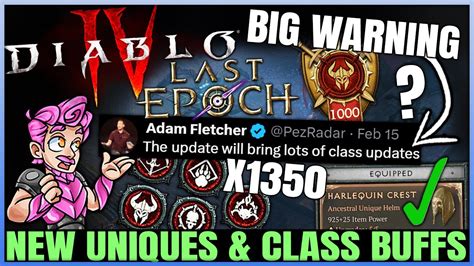 Diablo 4 CONFIRMED Class Buff Patch X1350 Uber Unique Chance New