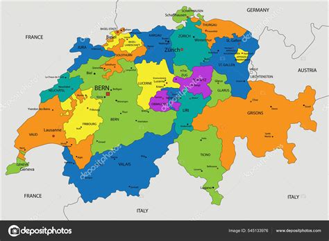 Mapa Politico De Suiza