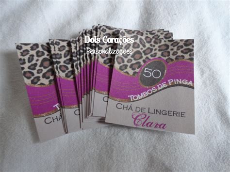 Dois Corações Personalizações Chá de Lingerie Oncinha e Pink