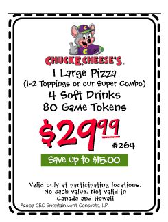 The Best Chuck E Cheese Coupons And Free Tokens Tickets