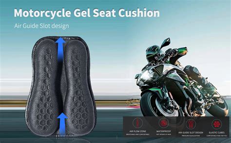 ELCYCO Cojín plegable para asiento de motocicleta de gel de alta