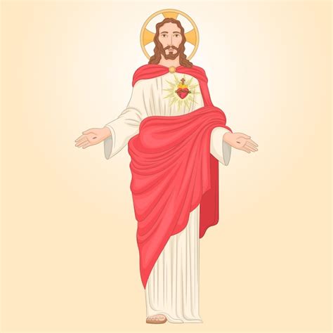 Premium Vector Sacred Heart Of Jesus Christ