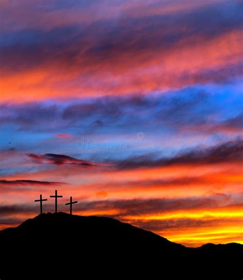 Easter Sunset Sky With Crosses, Christian Stock Image - Image: 38396561