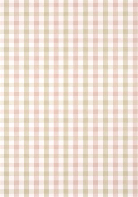 Hamptons Style Checkered Plaid Pink Beige Wallpaper | Anna French