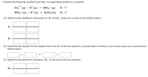 Solved Consider The Following Equilibria And Their Chegg