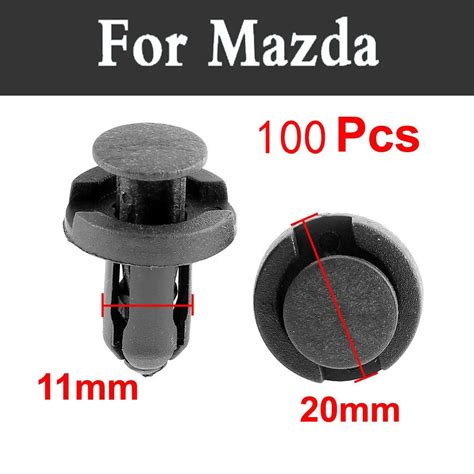 Pcs Black Plastic Rivets Panel Retainer Clips Car Door For Mazda Mps