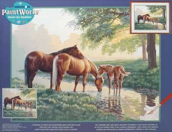 Dimensions Horses by a Stream Paint By Number Kit #91159