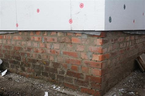 Insulation House Wall Outdoors Builder Installing Rigid Styrofoam