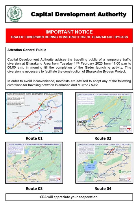Islamabad Traffic Plan For Construction of Bharakahu Bypass - INCPak