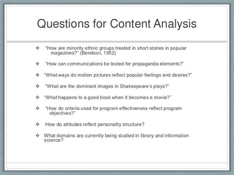 Methodology And Content Analysis