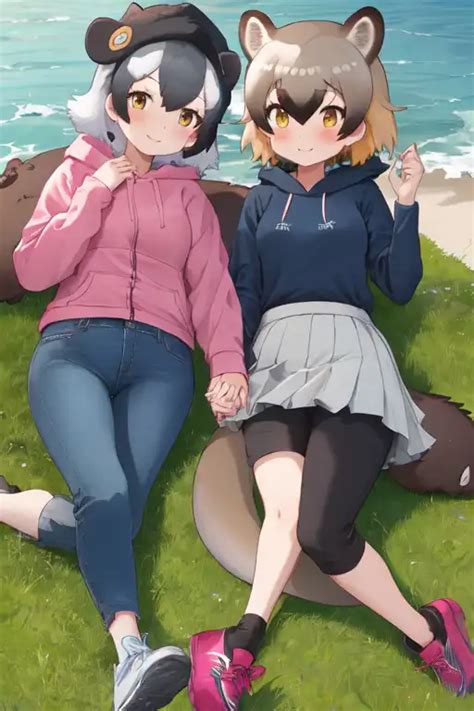 AI Art Kemono Friends Alaskan Californiaan Sea Otters by 素晴らしい