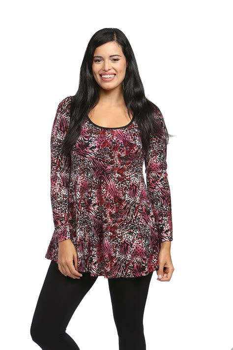 24/7 Comfort Apparel Women's Abstract Animal Print Tunic - Clothing ... 