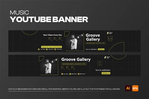 Music Youtube Banner, UX and UI Kits, Websites ft. music & banner ...