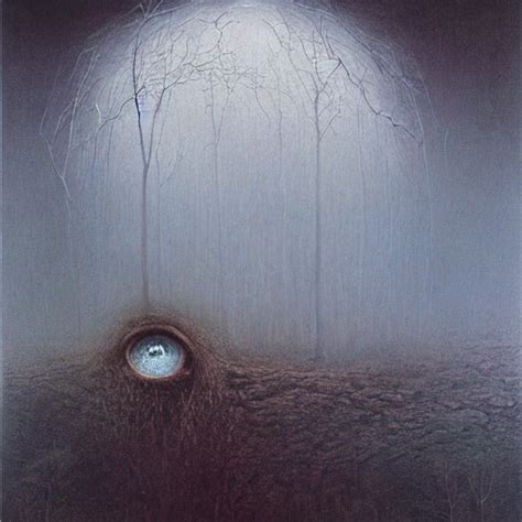 KREA AI Her Eyes Wide By Zdzislaw Beksinski Oil On Canvas