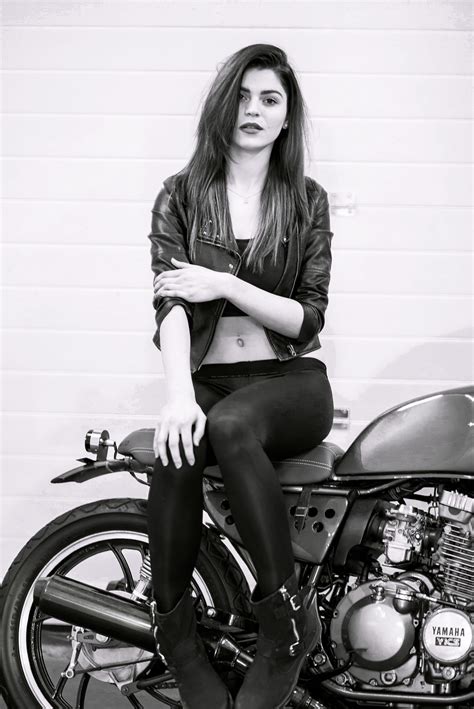 Photo Shooting Cafe Racer Girl Girls On Bike Biker Chicks