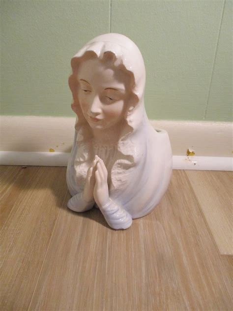 Vintage Planter Dish Madonna Praying From By Relpo Tall Etsy