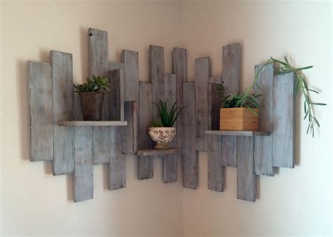 Light Blue Distressed Corner Piece Pallet Wall Decor Primitive