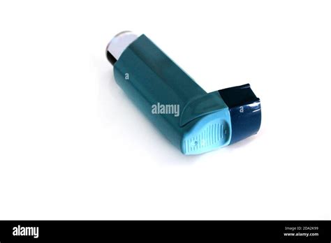 Asthma Inhaler On White Background Stock Photo Alamy