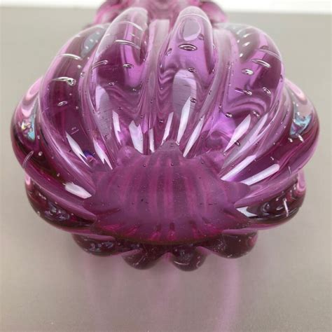 Vase En Verre Vintage En Verre De Murano Bullicante Par Archimede