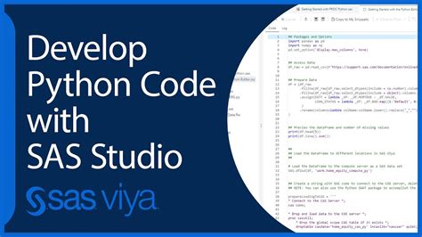 Use Python Code In Sas Studio Sas Viya Quick Start Tutorial Youtube