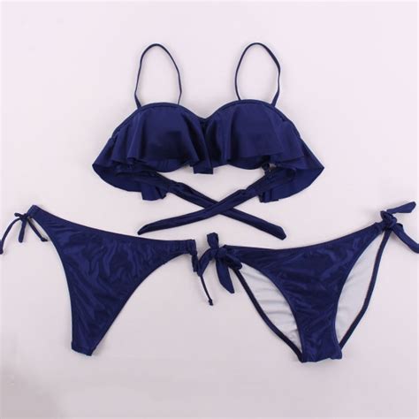 Jual Preorder Anadzhelia Sexy Lotus Leaf Bikinis Women Swimsuit