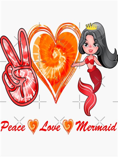 Peace Love Mermaid Princess Sticker For Sale By MisPuHoney Redbubble