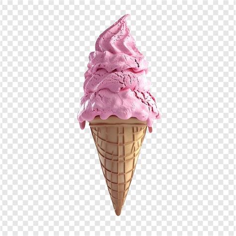 Melting Ice Cream Cone Premium AI Generated PSD