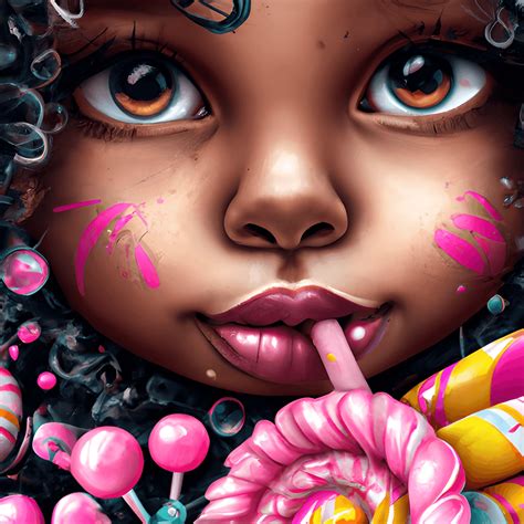 Cute Black Girl In Candyland · Creative Fabrica