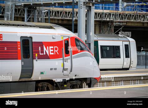 Driver's cab of a LNER Azuma high speed train on the East Coast Main Line, England, UK Stock ...