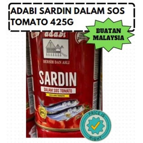 ADABI SARDIN DALAM SOS TOMATO 425G Shopee Malaysia