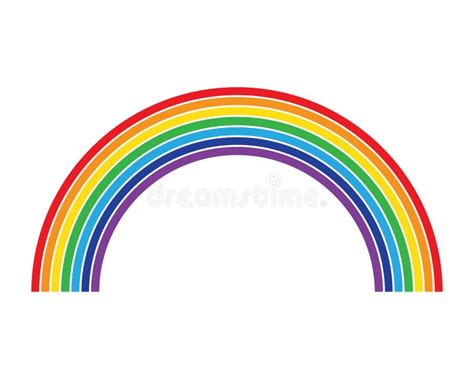 Rainbow Flat Color Lines Isolated On White Background Design Element