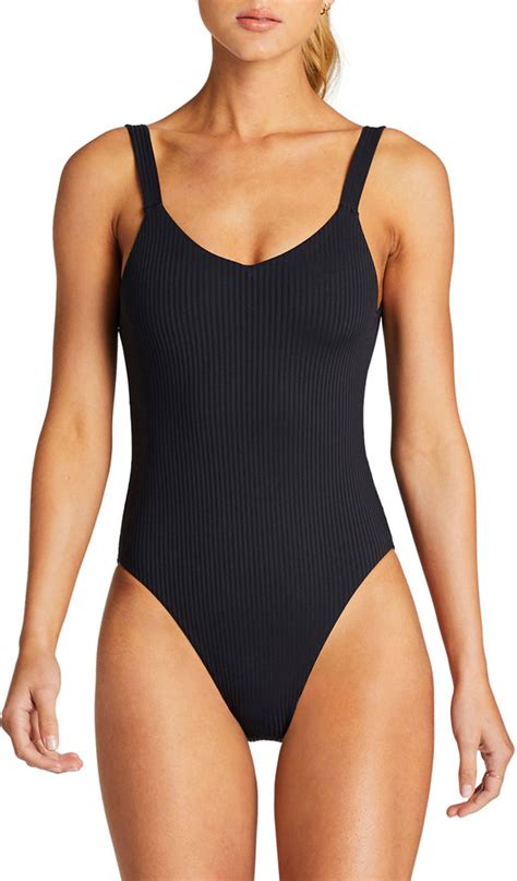 Vitamin A Leah High Leg Ribbed One Piece Swimsuit Shopstyle