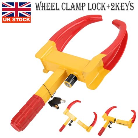 Wheel Clamp Heavy Duty Anti Theft Lock Caravan Trailer Security Car Van