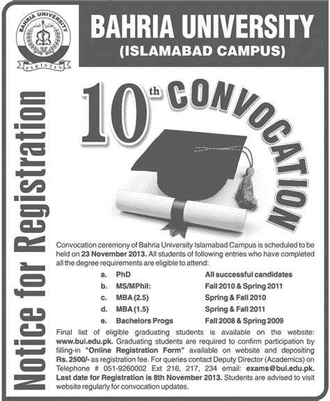 Bahria University Islamabad Campus 10th Convocation 2013