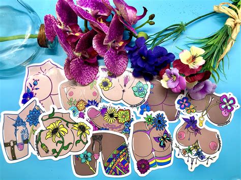 New Floral Nude Stickers StickyDickyDesign Scrolller