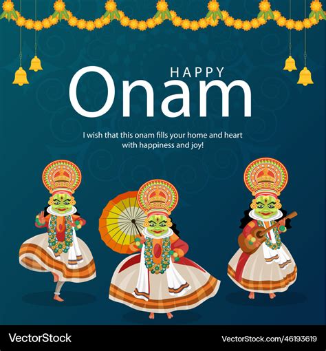 Happy Onam South Indian Kerala Festival Banner Vector Image