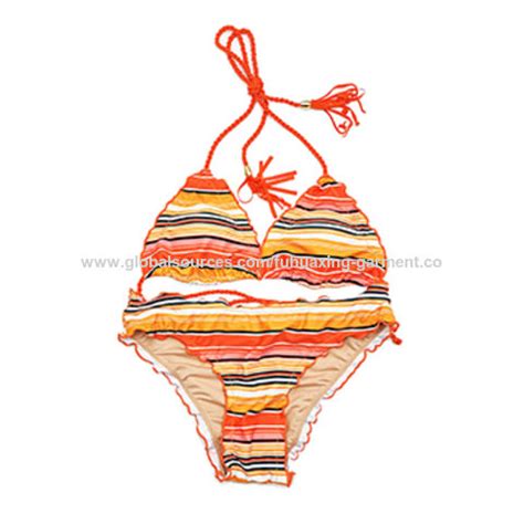 China Two Piece Bikini Triangle Printed Swimwear Two Piece Scrunch