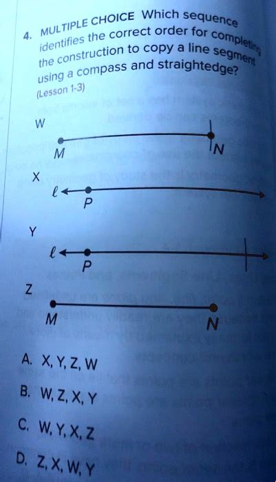 Solved Which Sequence Is The Correct Order For Identifying Line