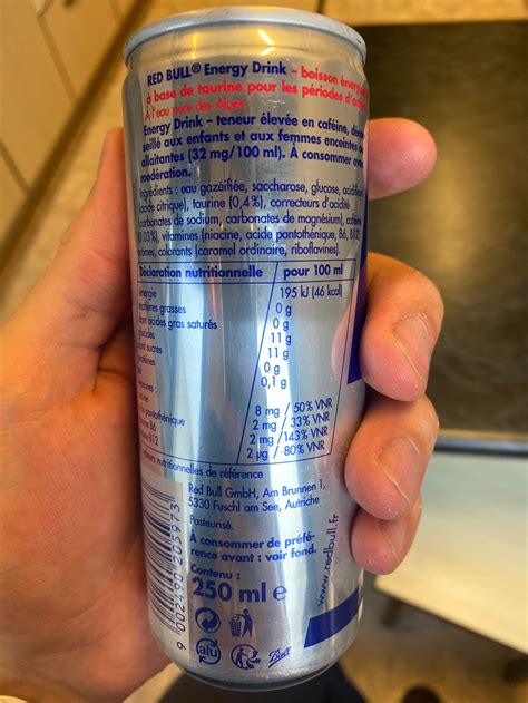 Red Bull Label Ingredients