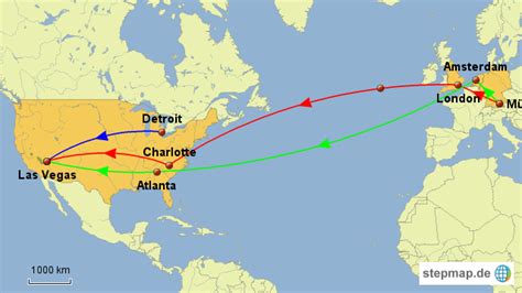 StepMap Übersichtskarte USA Westküste Landkarte für Deutschland