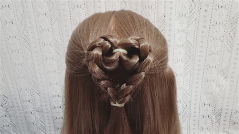 Valentine S Day Hairstyle Heart Hair Tutorial Youtube