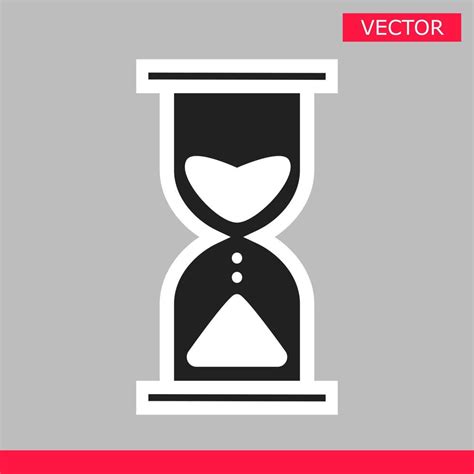 White Hourglass Loading Clock Cursor Icon Sign Graphic Element Flat