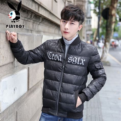 Купить Куртка Зимой короткий параграф Плейбой хлопок мужские тонкий ...