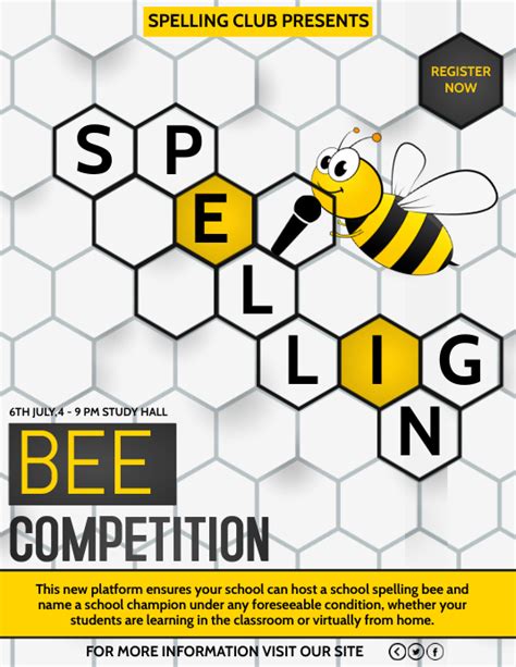 Copy Of Event Poster Templatespelling Bee Competitionschool Poster