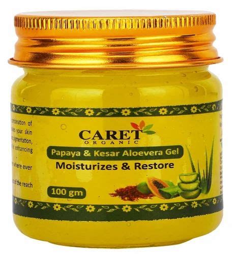 Caret Organic Papaya Kesar Aloe Vera Gel At Rs 90 Jar Papaya Skin Gel