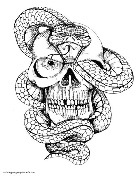 50 Detailed Skull Coloring Pages For Adults